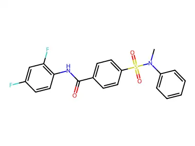 N-(2,4-difluorophenyl)-4-[methyl(phenyl)sulfamoyl]benzamide structure