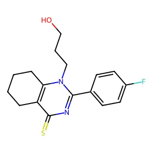 2-(4-Fluorophenyl)-1-(3-hydroxypropyl)-5,6,7,8-tetrahydroquinazoline-4-thione structure