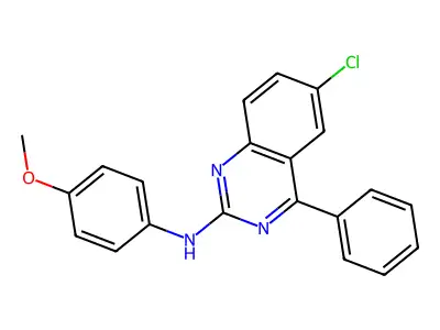 6-chloro-N-(4-methoxyphenyl)-4-phenylquinazolin-2-amine structure