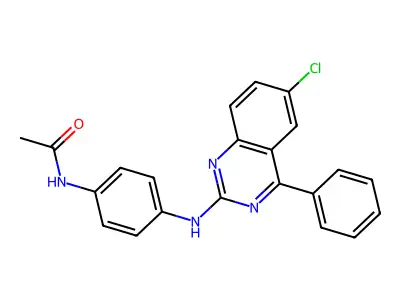 N-{4-[(6-chloro-4-phenylquinazolin-2-yl)amino]phenyl}acetamide structure