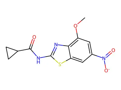 N-(4-methoxy-6-nitro-1,3-benzothiazol-2-yl)cyclopropanecarboxamide structure