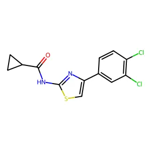 N-[4-(3,4-dichlorophenyl)-1,3-thiazol-2-yl]cyclopropanecarboxamide structure