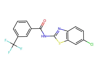 N-(6-chloro-1,3-benzothiazol-2-yl)-3-(trifluoromethyl)benzamide structure