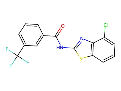 N-(4-chloro-1,3-benzothiazol-2-yl)-3-(trifluoromethyl)benzamide structure