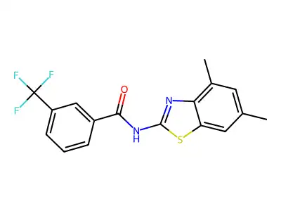 N-(4,6-dimethyl-1,3-benzothiazol-2-yl)-3-(trifluoromethyl)benzamide structure