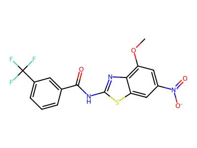 N-(4-methoxy-6-nitro-1,3-benzothiazol-2-yl)-3-(trifluoromethyl)benzamide structure