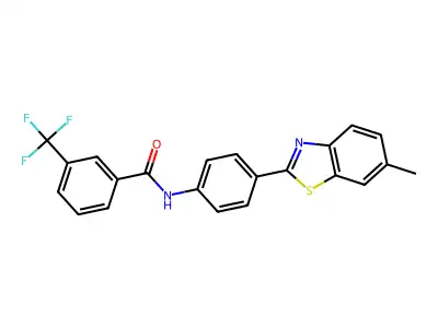 N-[4-(6-methyl-1,3-benzothiazol-2-yl)phenyl]-3-(trifluoromethyl)benzamide structure