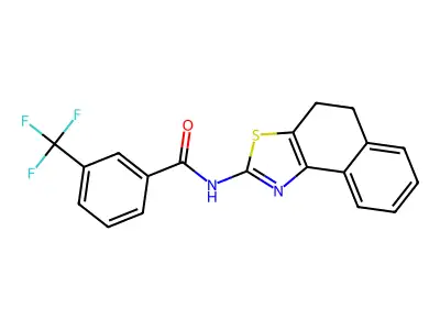 N-(4,5-dihydronaphtho[1,2-d]thiazol-2-yl)-3-(trifluoromethyl)benzamide structure