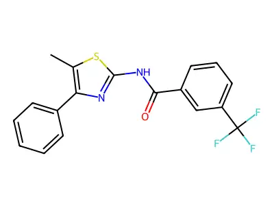 N-(5-methyl-4-phenyl-1,3-thiazol-2-yl)-3-(trifluoromethyl)benzamide structure