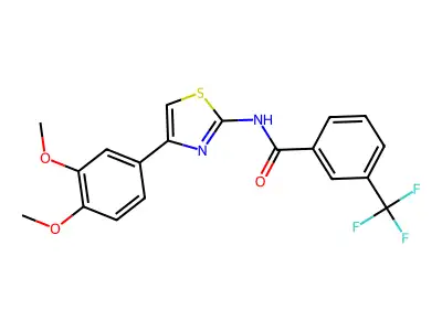 N-[4-(3,4-dimethoxyphenyl)-1,3-thiazol-2-yl]-3-(trifluoromethyl)benzamide structure