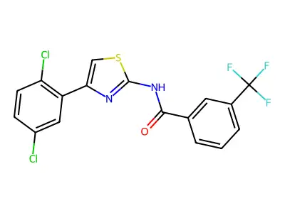 N-[4-(2,5-dichlorophenyl)-1,3-thiazol-2-yl]-3-(trifluoromethyl)benzamide structure