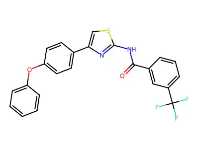 N-[4-(4-phenoxyphenyl)-1,3-thiazol-2-yl]-3-(trifluoromethyl)benzamide structure