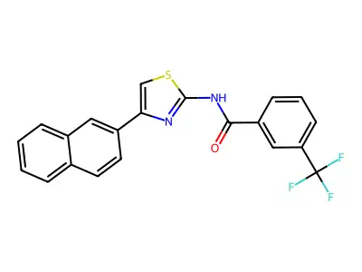 N-(4-naphthalen-2-yl-1,3-thiazol-2-yl)-3-(trifluoromethyl)benzamide structure