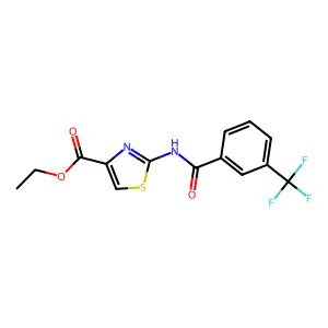 Ethyl 2-(3-(trifluoromethyl)benzamido)thiazole-4-carboxylate structure