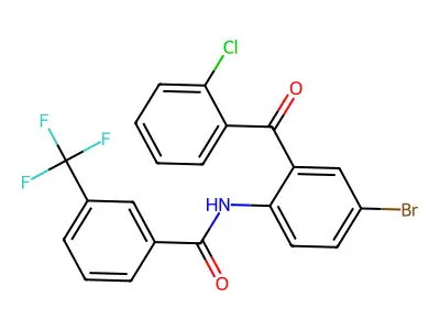 N-[4-bromo-2-(2-chlorobenzoyl)phenyl]-3-(trifluoromethyl)benzamide structure