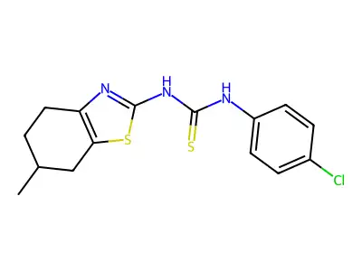 1-(4-Chlorophenyl)-3-(6-methyl-4,5,6,7-tetrahydro-1,3-benzothiazol-2-yl)thiourea structure