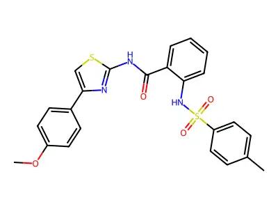 N-[4-(4-methoxyphenyl)-1,3-thiazol-2-yl]-2-[(4-methylphenyl)sulfonylamino]benzamide structure
