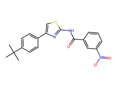N-[4-(4-tert-butylphenyl)-1,3-thiazol-2-yl]-3-nitrobenzamide structure