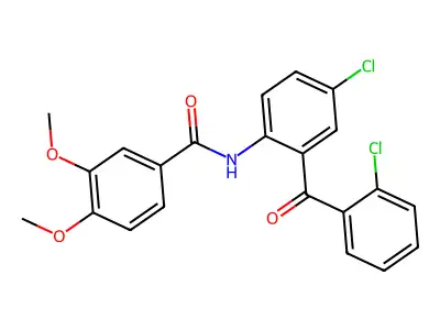 N-[4-chloro-2-(2-chlorobenzoyl)phenyl]-3,4-dimethoxybenzamide structure