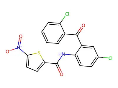 N-[4-chloro-2-(2-chlorobenzoyl)phenyl]-5-nitrothiophene-2-carboxamide structure