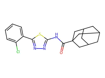 N-[5-(2-chlorophenyl)-1,3,4-thiadiazol-2-yl]adamantane-1-carboxamide structure
