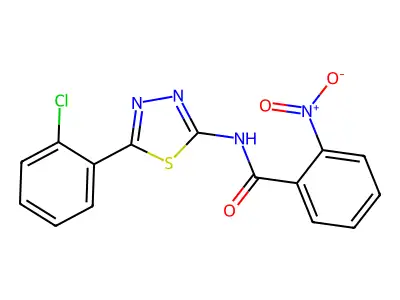 N-[5-(2-chlorophenyl)-1,3,4-thiadiazol-2-yl]-2-nitrobenzamide structure