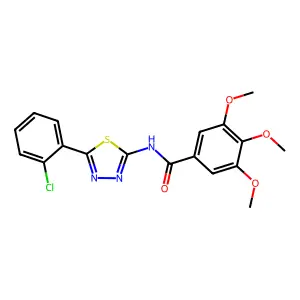 N-[5-(2-chlorophenyl)-1,3,4-thiadiazol-2-yl]-3,4,5-trimethoxybenzamide structure