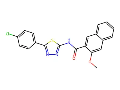N-(5-(4-chlorophenyl)-1,3,4-thiadiazol-2-yl)-3-methoxy-2-naphthamide structure