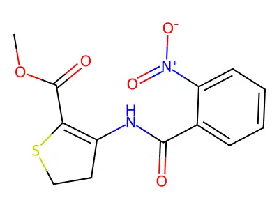 Methyl 3-(2-nitrobenzamido)-4,5-dihydrothiophene-2-carboxylate structure