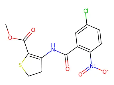 Methyl 3-(5-chloro-2-nitrobenzamido)-4,5-dihydrothiophene-2-carboxylate structure