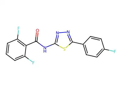 2,6-difluoro-N-[5-(4-fluorophenyl)-1,3,4-thiadiazol-2-yl]benzamide structure