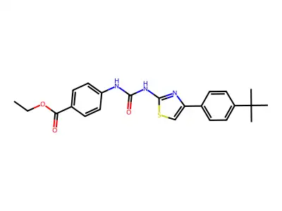 Ethyl 4-(3-(4-(4-(tert-butyl)phenyl)thiazol-2-yl)ureido)benzoate structure