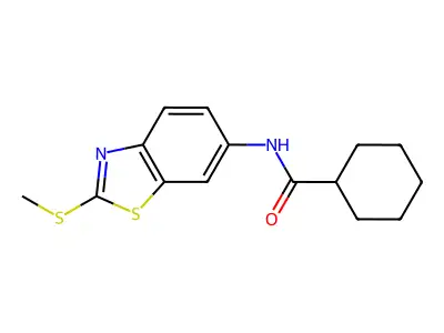 N-[2-(methylsulfanyl)-1,3-benzothiazol-6-yl]cyclohexanecarboxamide structure