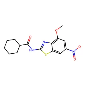 N-(4-methoxy-6-nitro-1,3-benzothiazol-2-yl)cyclohexanecarboxamide structure
