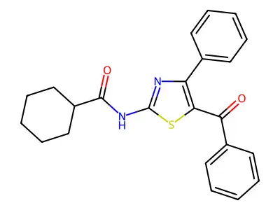 N-(5-benzoyl-4-phenyl-1,3-thiazol-2-yl)cyclohexanecarboxamide structure
