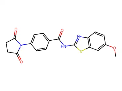 4-(2,5-dioxopyrrolidin-1-yl)-N-(6-methoxy-1,3-benzothiazol-2-yl)benzamide structure