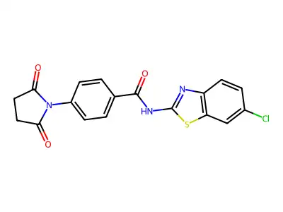 N-(6-chloro-1,3-benzothiazol-2-yl)-4-(2,5-dioxopyrrolidin-1-yl)benzamide structure