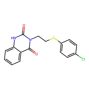 3-[2-(4-chlorophenyl)sulfanylethyl]-1H-quinazoline-2,4-dione structure