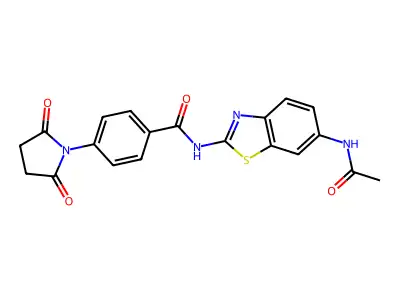 N-(6-acetamidobenzo[d]thiazol-2-yl)-4-(2,5-dioxopyrrolidin-1-yl)benzamide structure