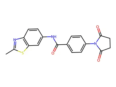 4-(2,5-dioxopyrrolidin-1-yl)-N-(2-methyl-1,3-benzothiazol-6-yl)benzamide structure
