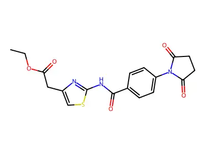 Ethyl 2-(2-(4-(2,5-dioxopyrrolidin-1-yl)benzamido)thiazol-4-yl)acetate structure