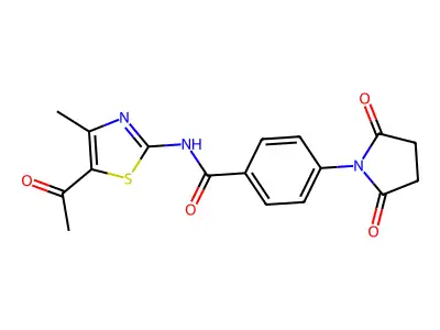 N-(5-acetyl-4-methyl-1,3-thiazol-2-yl)-4-(2,5-dioxopyrrolidin-1-yl)benzamide structure