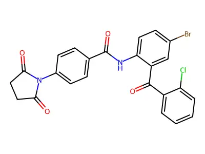 N-[4-bromo-2-(2-chlorobenzoyl)phenyl]-4-(2,5-dioxopyrrolidin-1-yl)benzamide structure