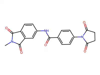 4-(2,5-dioxopyrrolidin-1-yl)-N-(2-methyl-1,3-dioxoisoindolin-5-yl)benzamide structure