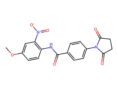 4-(2,5-dioxopyrrolidin-1-yl)-N-(4-methoxy-2-nitrophenyl)benzamide structure
