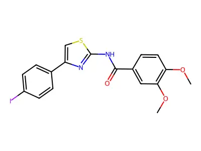 N-[4-(4-iodophenyl)-1,3-thiazol-2-yl]-3,4-dimethoxybenzamide structure
