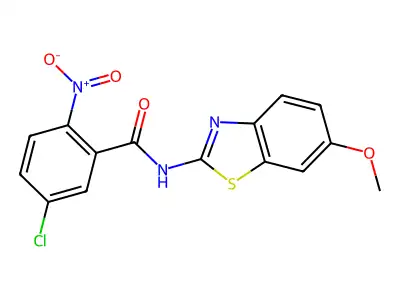 5-chloro-N-(6-methoxy-1,3-benzothiazol-2-yl)-2-nitrobenzamide structure