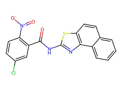 N-benzo[e][1,3]benzothiazol-2-yl-5-chloro-2-nitrobenzamide structure