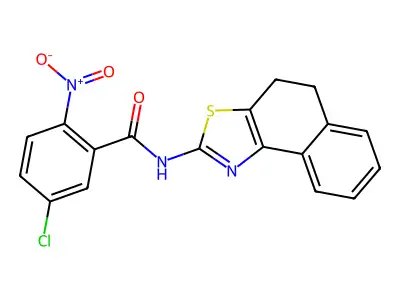 5-chloro-N-(4,5-dihydrobenzo[e][1,3]benzothiazol-2-yl)-2-nitrobenzamide structure