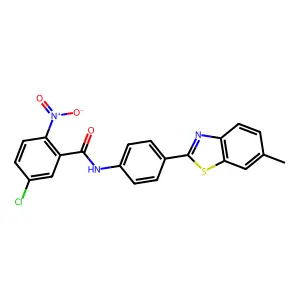 5-chloro-N-[4-(6-methyl-1,3-benzothiazol-2-yl)phenyl]-2-nitrobenzamide structure